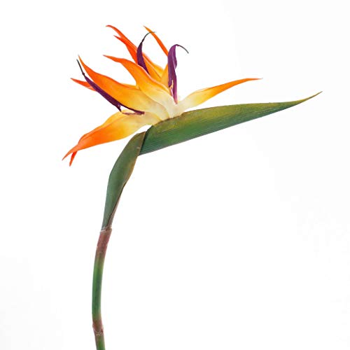artplants.de Ave del paraíso Artificial, Naranja-Amatista, 95cm - Flor Artificial - Planta sintética