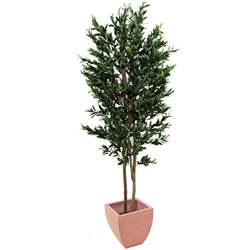 artplants.de Olivo Artificial con 4740 Hojas, 445 Olivas, 2 Troncos Naturales, 250cm - Planta Artificial - árbol sintético