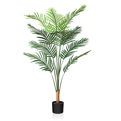 CROSOFMI Plantas Artificiales Grande Areca Palmera 120 cm Arbol Artificial Plastico Interior y Exterior Hogar Salon Dormitorio Balcón moderno Decorativas (1 PACK)