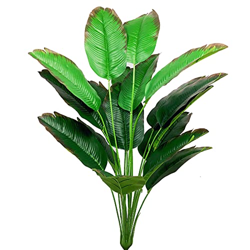 AIVORIUY Hojas Tropicales Artificiales Strelitzia Reginae Grande Palmera, Hojas de Palma Plantas Artificiales Bird Paradise Leaves Modernos Hogar Decoracion Salon Dormitorio Balcón Fiesta Decorativas